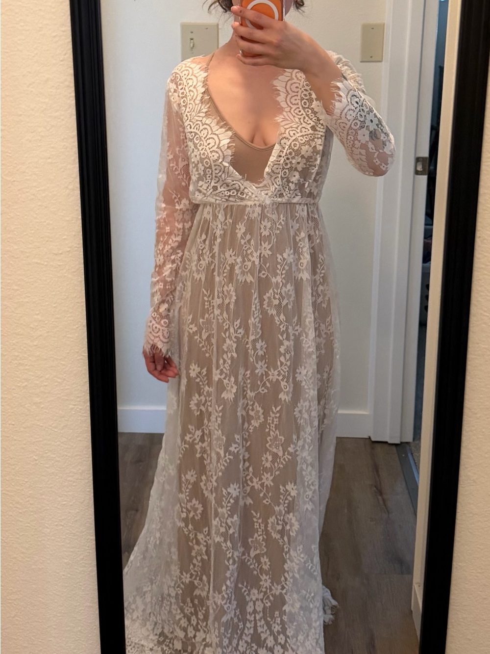 Elegant White Lace coverup/Maxi Dress